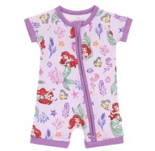 Little Sleepies Disney Part of Her World Ariel Mermaid PJ Shorty Zippy 6/12m