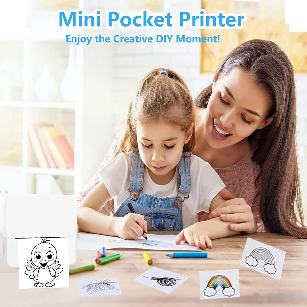 Portable Mini Thermal Printer Pocket Photo Printer Wireless Bluetooth Printing
