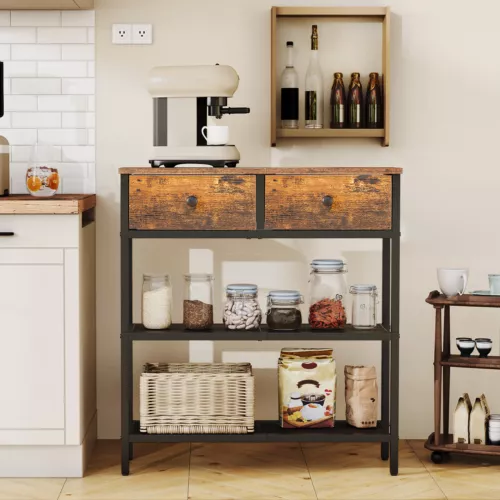HOOBRO Konsolentisch Beistelltische mit Ablage Sofatisch Flurtisch Sideboard - Bild 36 von 43