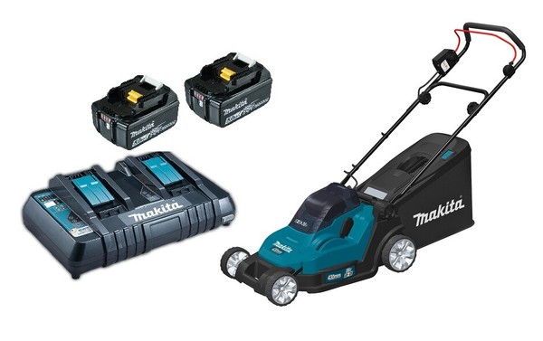 Makita DLM432PT2 Akku RasenmäHer 2X18V + 2 Akkus 5,0Ah BL1850B + DC18RD, DLM432-image