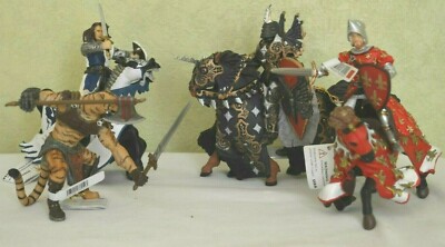 Lot Figurines Papo – 3 Chevaliers à Cheval + 1 Tigre – Occasion