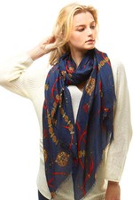 ScarvesMe Women's All Season Light Weight Luxury Belt Print Oblong Scarf