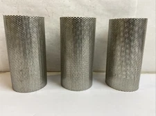 Mesh Replacement Y Strainer Screen 2" x 4-3/8"  1/16" Perforated 304 SS Lot Of 3