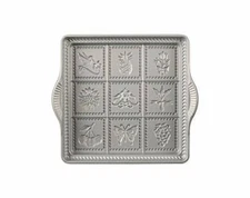 Nordic Ware English Shortbread Pan, 9x9 Inches, Non-stick