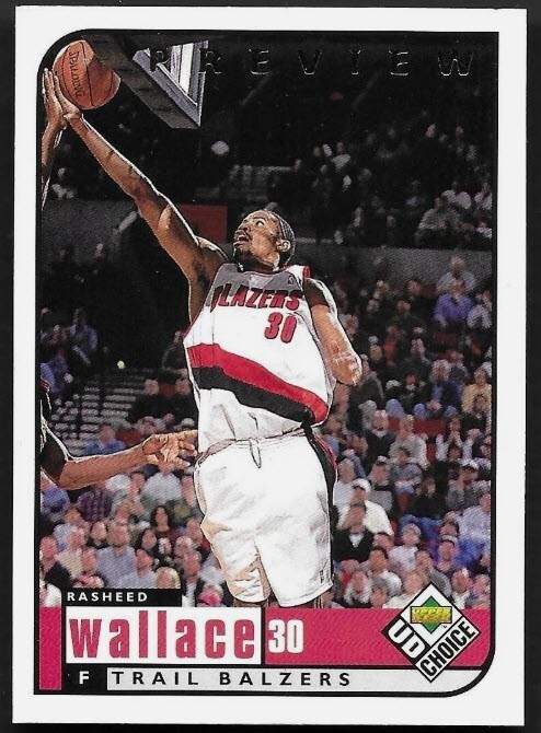 1998-99 UD Choice Preview #118 Rasheed Wallace Portland Trail Blazers