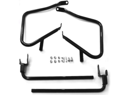 Gloss Black Rear Saddlebag Guards Support Kit Harley Davidson Touring Electra...