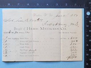 West Virginia Herb Medicine Company 19thC Horse remedy's long list Vtg document