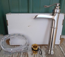 NewSanitaryWares12 SingleLeverBrushedNickelKitchenWaterfallFaucetModernFarmhouse