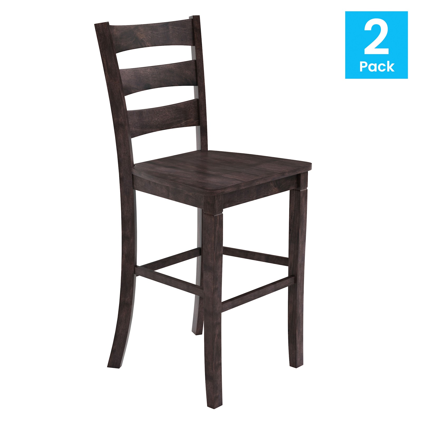 Flash Furniture FFIF95123 Kyson 19"W Two Piece Hardwood Bar Stool - White