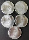 Lot of Five 2011 1oz Silver Buffalo Rounds