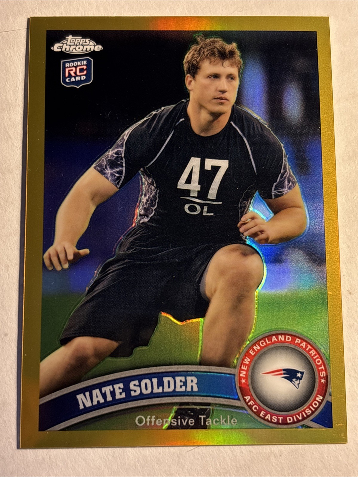 Nate Solder Topps Chrome #215 Gold Refractor
