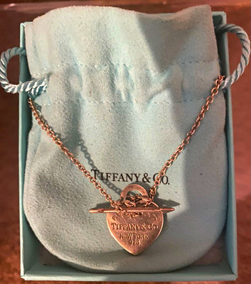 Tiffany & Co. Return to Tiffany Heart Tag Toggle Necklace 925 Silver Cable Chain