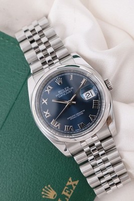 Rolex Datejust 36 116200 Original Papiere + Box Super Jubilee Blue Roman Dial