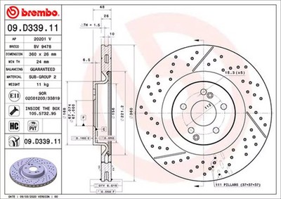 Bremsscheibe hinten BREMBO 09.D339.11