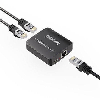 Ethernet Splitter 1 to 2 Gigabit RJ45 LAN Network Cable Adapter Cat6/7/8