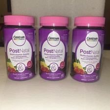 Lot of 3 Centrum Postnatal Multivitamin Gummies Mixed Berry and Lemon 180 total