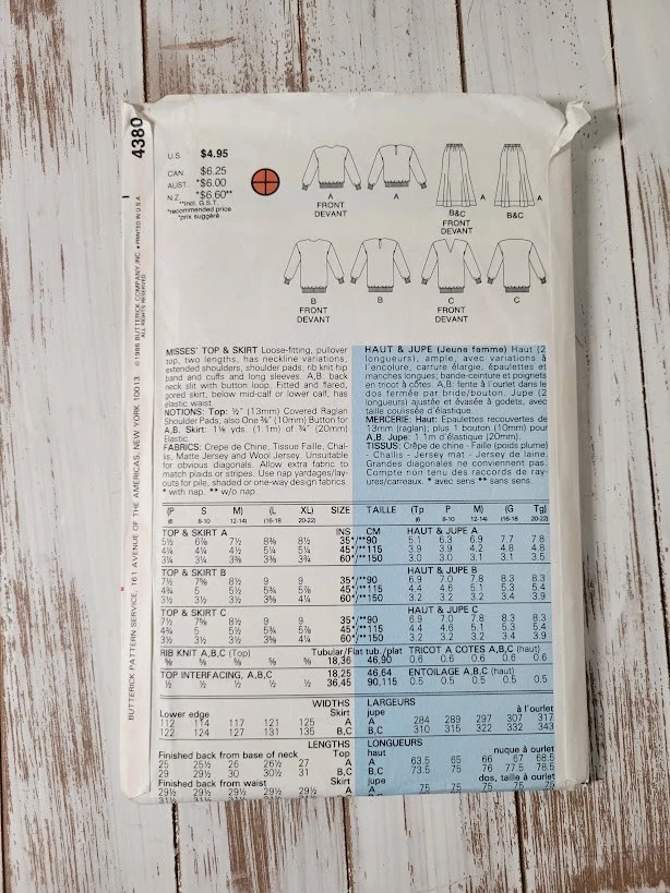 Vintage Butterick 4380 Sewing Pattern Women’s Dress Size L-XL Uncut - Image 2 of 3