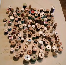 120 Vintage Wood Spools Of Thread Coat's  Clark's Various Brands/Sizes/Colors