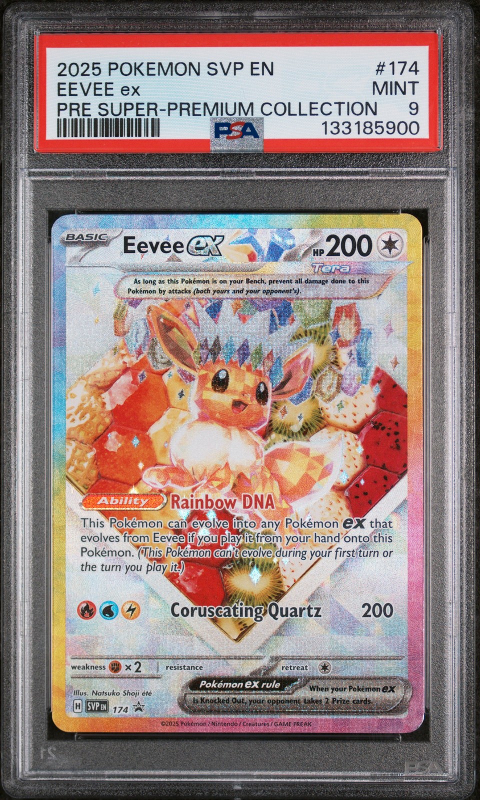 2025 POKEMON SVP EN-SV BLACK STAR PROMO #174 EEVEE EX PSA 9