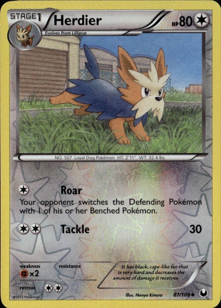 Herdier Reverse Holo Uncommon DEX Dark Explorers 87/108 LP-NM
