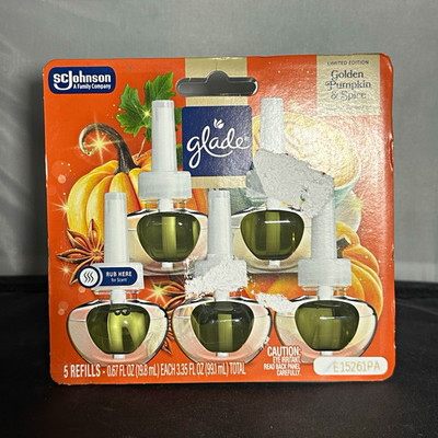 Glade PlugIns Scented Oil Refills, Golden Pumpkin & Spice 5 Pack 0.67 fl oz