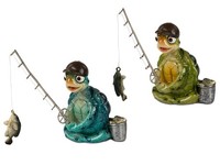 2Er Set Dekofiguren SchildkröTen Harry Angler H. 12Cm GrüN + Blau Formano