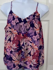 Spaghetti Strap Blouse By Attention Sz XXL Top Cami Chemise 1X Pink Purple