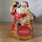 Vintage 1990s Santa Claus Christmas Coca-Cola Cookie Jar The Gift For Thirst