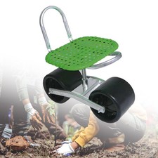 Garden Work Seat Garden Stool with Wheels Height Adjustable Patio Yard Stool