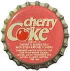 Vintage 1990s Cherry Coke Bottle Cap, Coca Cola, Chesterman Co., Sioux City, IA