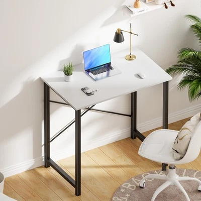SMUG Home Office Desk 32" Modern Bedroom Computer Desk with X-Shaped Reinforcement
