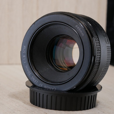 Canon EF 50mm F/1.8 STM Prime DSLR Camera Lens - Black *GOOD/TESTED*