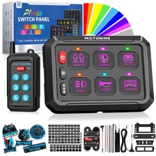 RGB 6 Gang Switch Panel with 230FT Wireless Remote, Circuit Control Relay System