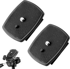 2-Pack Universal 43X43Mm Quick Release Plate Set for Velbon Tripods, Compatible