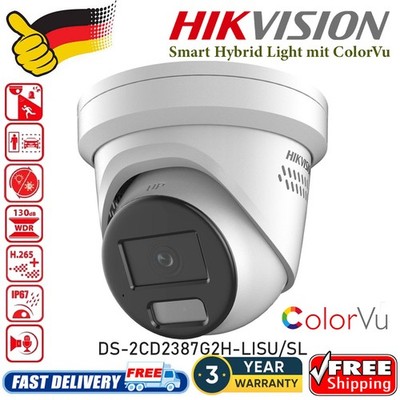 Hikvision 8MP DS-2CD2387G2H-LISU/SL Hybrid Licht PoE IP Kamera 2 Wege Audio