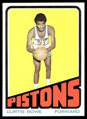 1972-73 Topps Basketball Card Curtis Rowe RC Detroit Pistons #24 NM