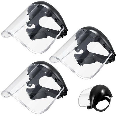 Copkim 3 Pack Safety Face Mask Shield for Grinding Clear PET, Pet Black 