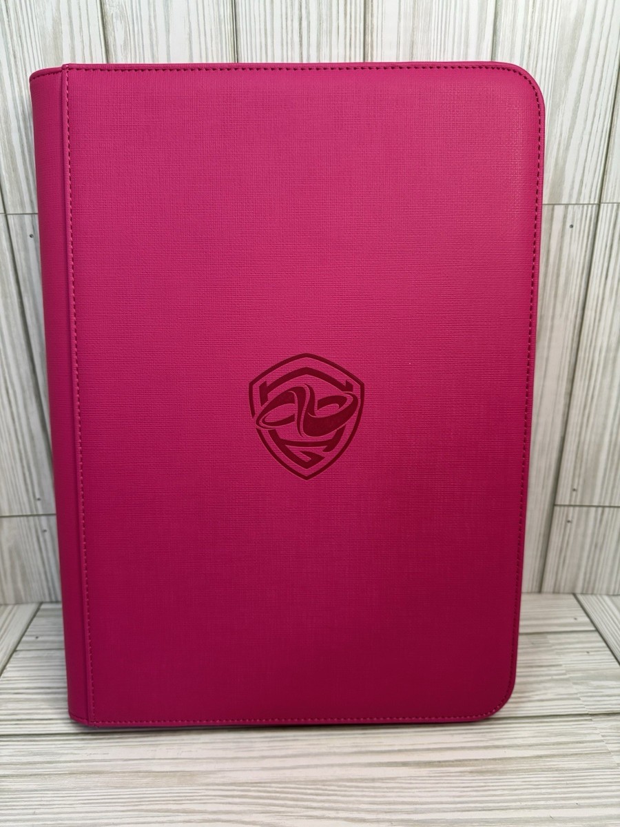 Hot Pink Trading Card Binder with 9 Side Loading Pocket Card Album 20 Pages