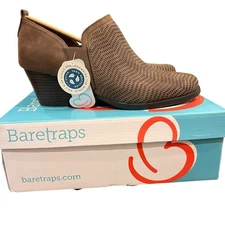 BARETRAPS Ridgely Size 10M Dark Taupe Block Heel Bootie vented perfect for fall