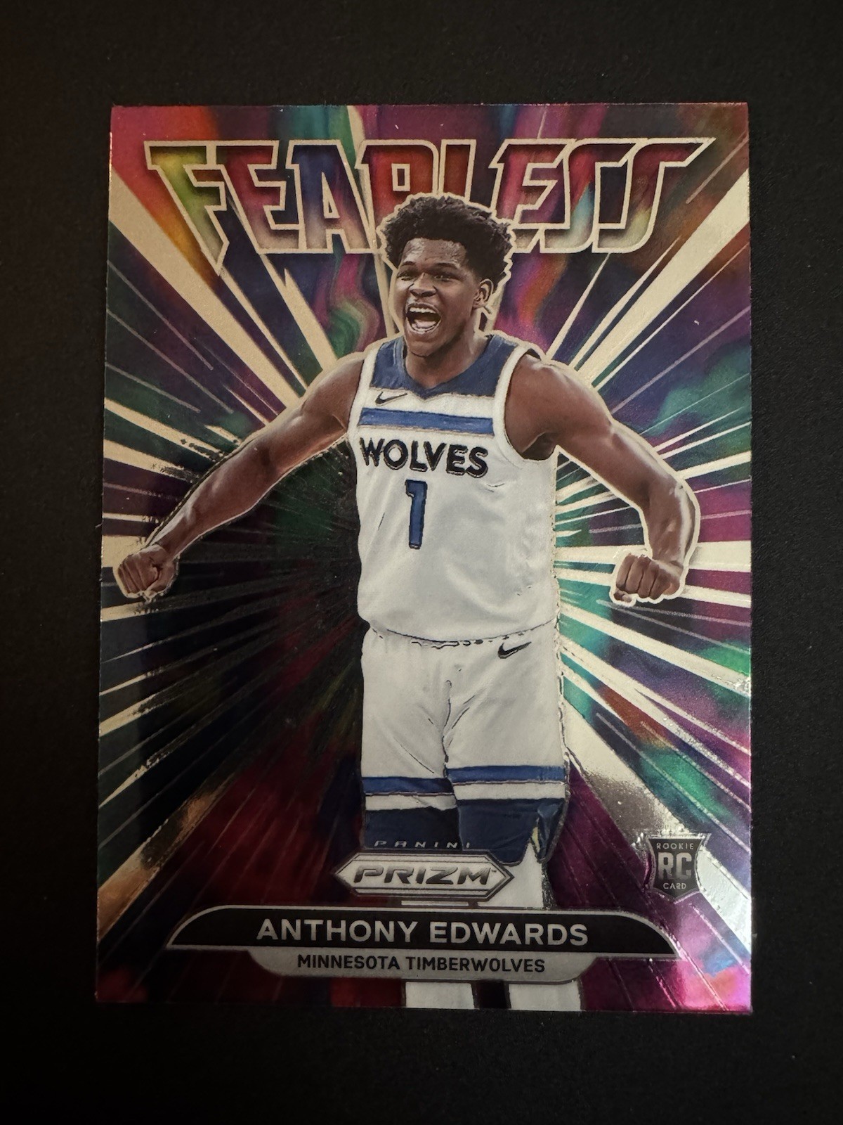 2021-22 Panini Prizm Fearless Anthony Edwards #15 RC