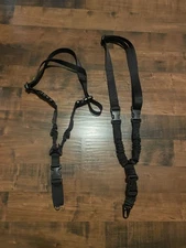 Qty 2 Tactical Single Point Slings Bungee Rifle Gun Sling with QD Buckle