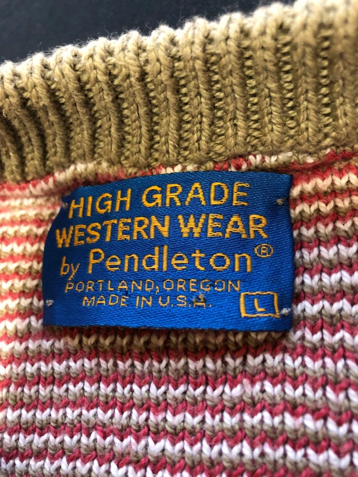 VTG PENDLETON SOFT 100% COTTON SWEATER NATIVE USA HIGH GRADE WESTERN WEAR SIZE L - Image 4 of 4