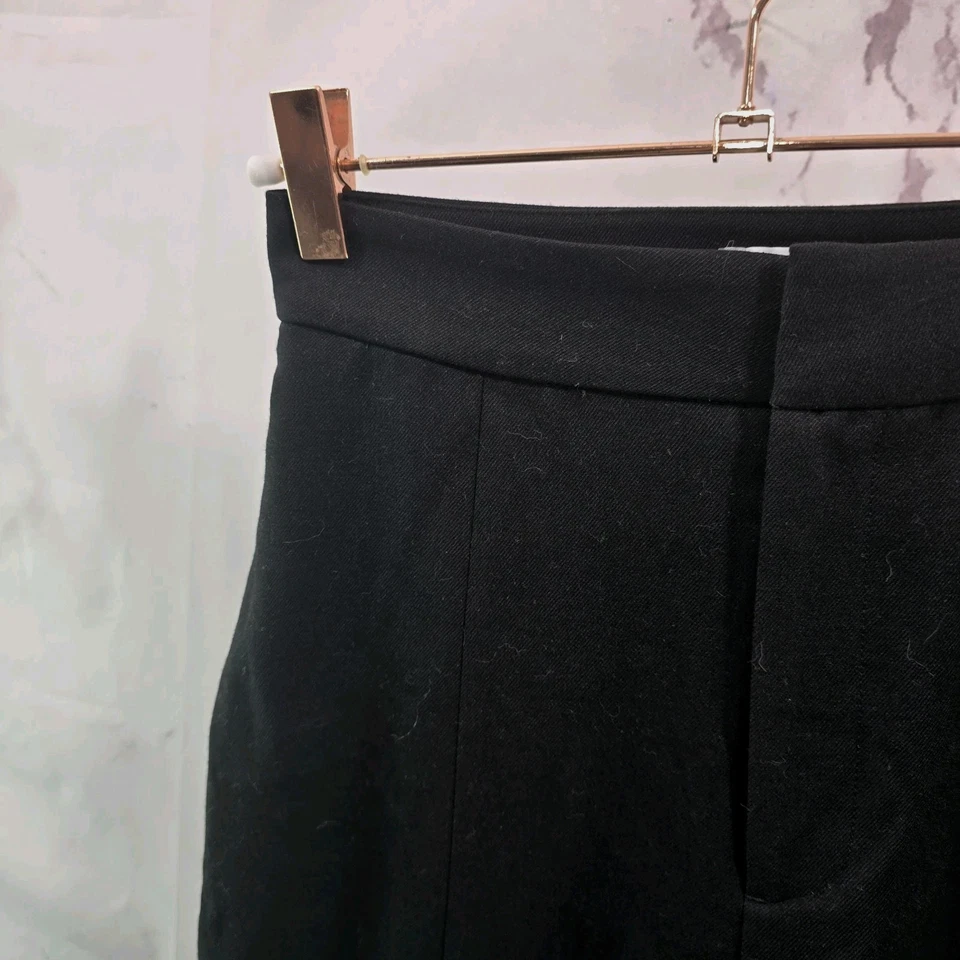 & Other Stories Pants Womens 0 Black High Rise Slit Leg Trouser Wool Viscose - Image 2 of 4