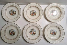 Vintage Set Of 6 Eggshell Theme Homer Laughlin Colonial Couple Bowls