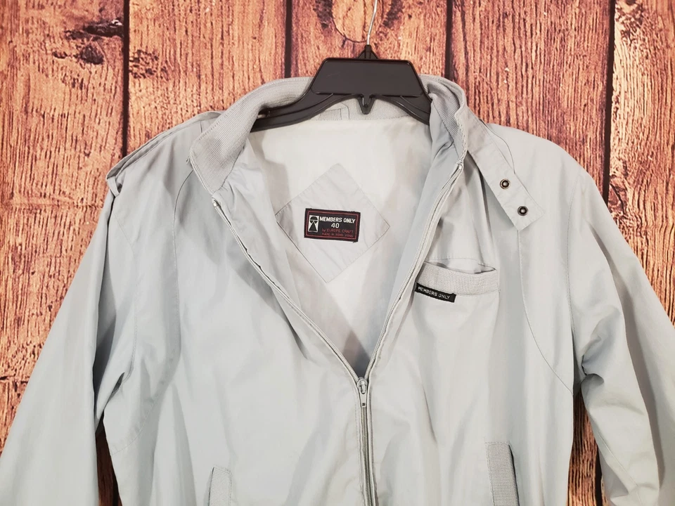 Members Only Vintage Racer Jacket Mens Medium 40 Cotton Polyester 90s Zip Racer - Image 3 of 4