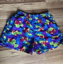 LL BEAN WOMENS GEOMETRIC 1980’s MULTI COLOR ACTIVEWEAR SHORTS SZ SM MADE IN USA