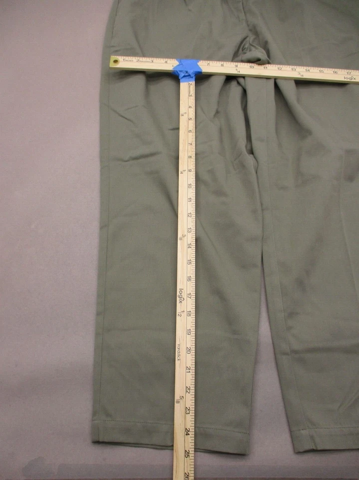 NUEVO CON ETIQUETAS STUDIO WORKS Talla 16P Mujer Mezcla Algodón Oliva Bolsillo Exterior Pantalones 985 Foto 4 de 4