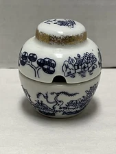 Vintage Asian ceramic salt mustard cellar