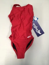 Dolfin Girls 22 Red One Piece Racing Back Training Swimsuit NWT AD12-6