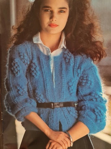 1980s Entrelacs Graphic Bobble Military Dolman Mohair Knitting Pattern Crucci 35 - Picture 11 of 12